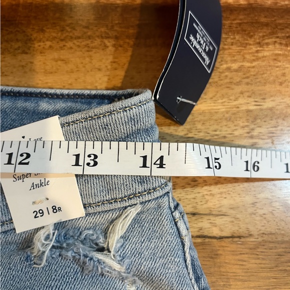 Abercrombie and fitch NWT women's super skinny ankle distressed blue jeans sz 8 - Picture 6 of 7